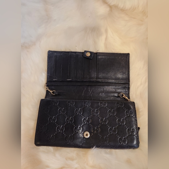 Gucci leather wallet with chain - Picture 4 of 5